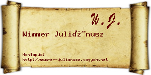 Wimmer Juliánusz névjegykártya